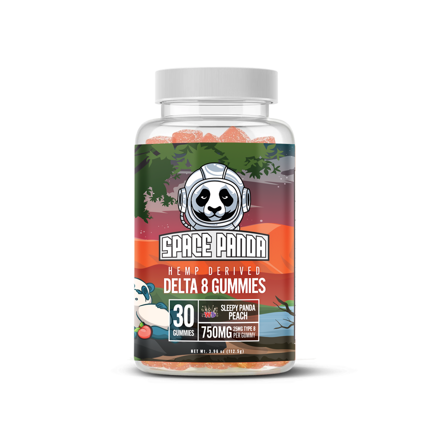 SpacePanda Delta 8 Sleepy Panda Peach Gummies